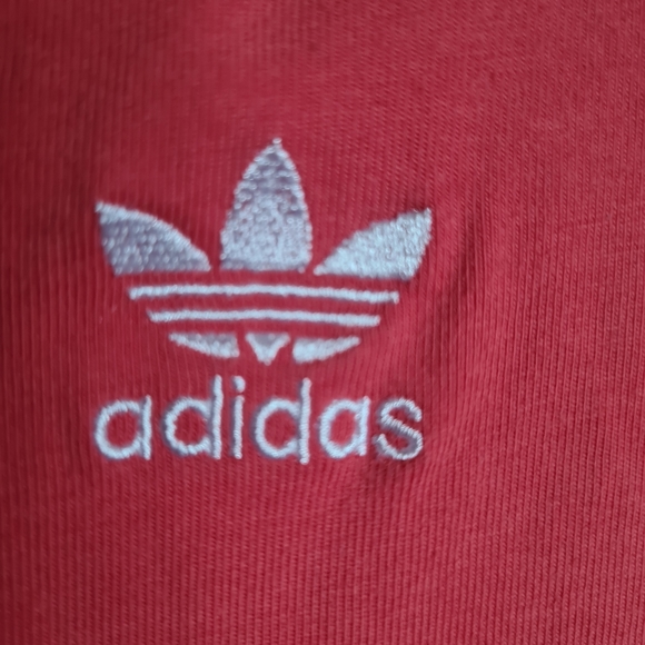 ADIDAS Sports Dress Orange White 3 stripes embroidered logo cold square neck - Picture 2 of 9